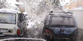 VIDEO / Mașini în flăcări la Balș. Proprietarul a ajuns la spital