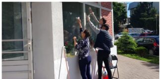 Sediul PSD Balș, a doua oară vandalizat. Cuvinte obscene, scrise pe geamuri și pereți