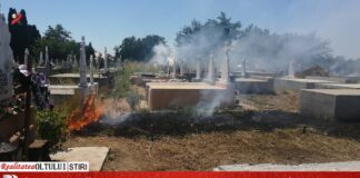 Într-o comună din județ, un incendiu de miriște s-a extins în… cimitir
